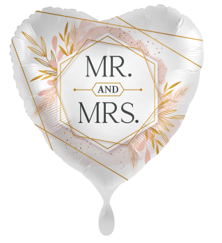 Folienballon - Mr & Mrs Sechseck - ø 43cm